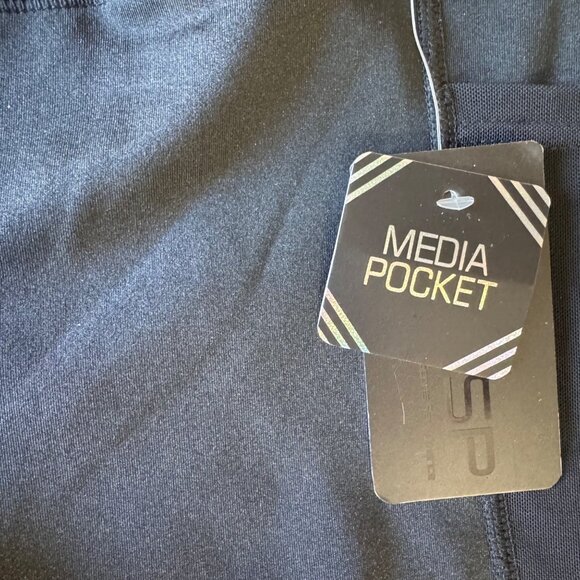 BSP High-Waist Capri Leggings W/Media Pocket Black Small Polyester/Spandex New - Picture 8 of 12